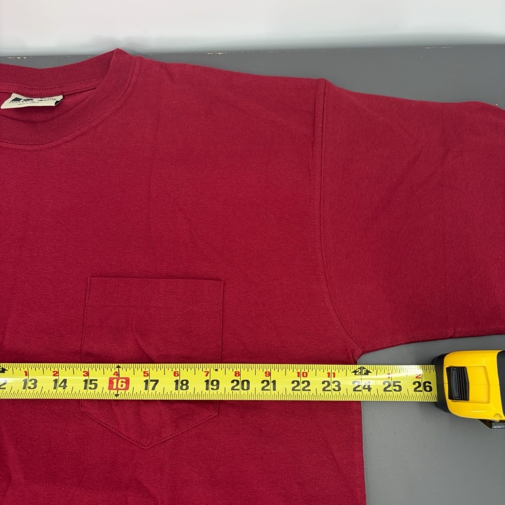 Vintage Russell Athletic Pocket Shirt Mens Large‎ Maroon Pro Cotton Active Y2K - Picture 6 of 7